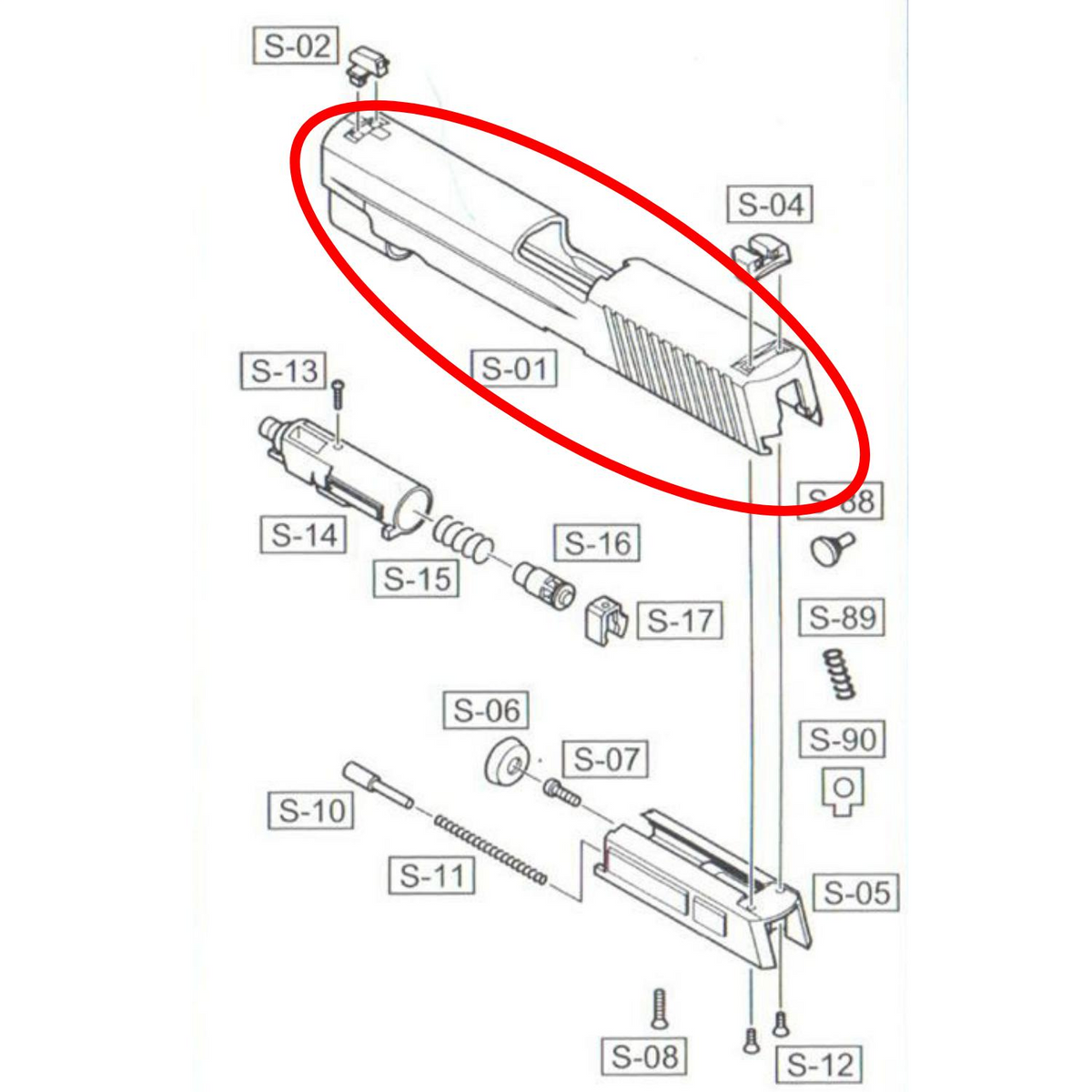We F226 Üst Kızak Part No #01