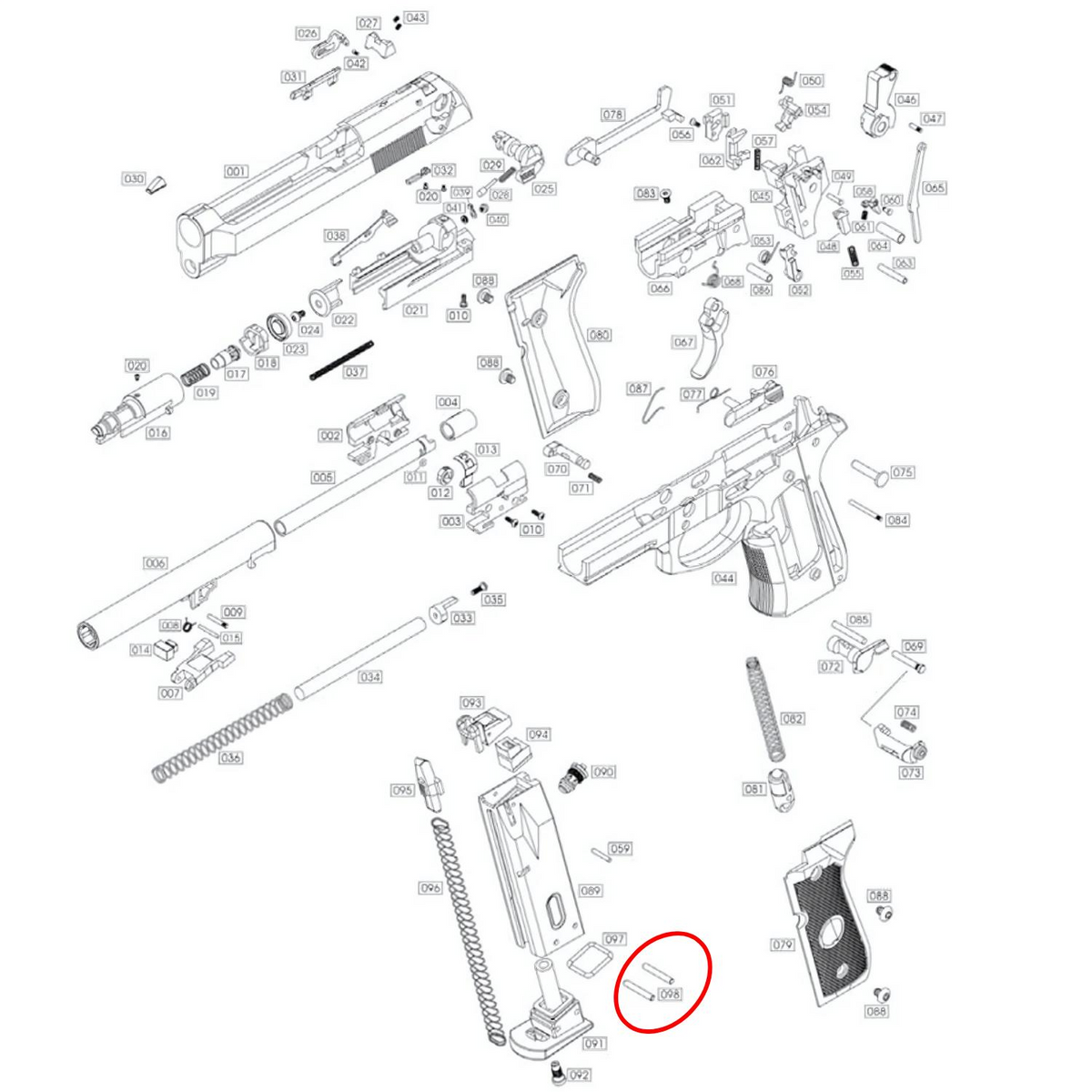 We M92 V2 Şarjör Pimi Parça No #98