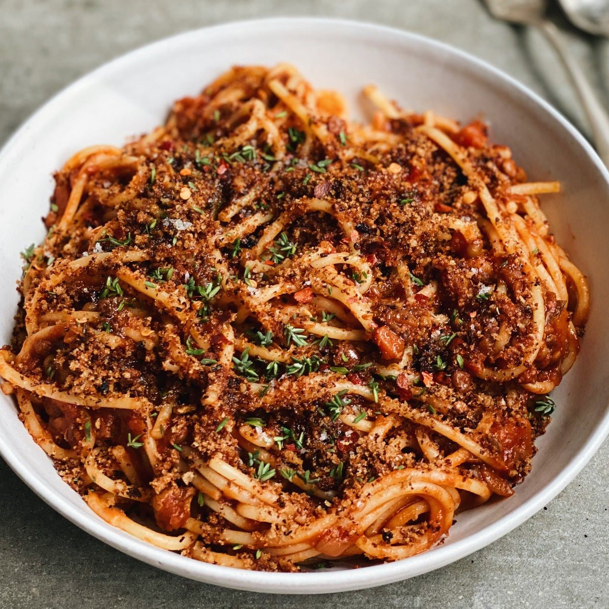 French Lentil Bolognese Sauce