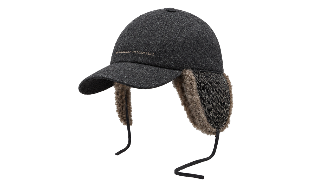 Wool Hat With Shearling Ear Flaps WMNS "Charcoal" BRUN2465