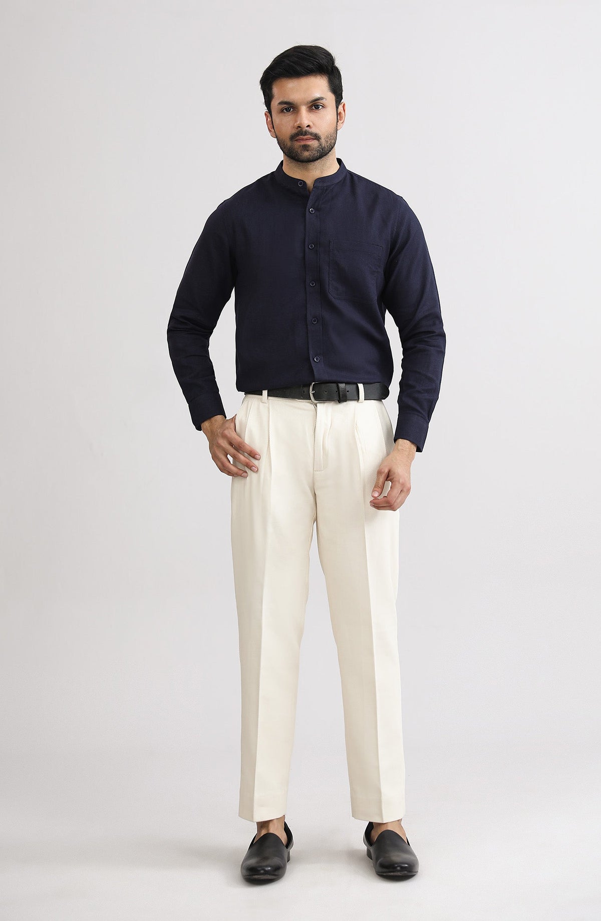 Band Collar Shirt - SMSH202A425