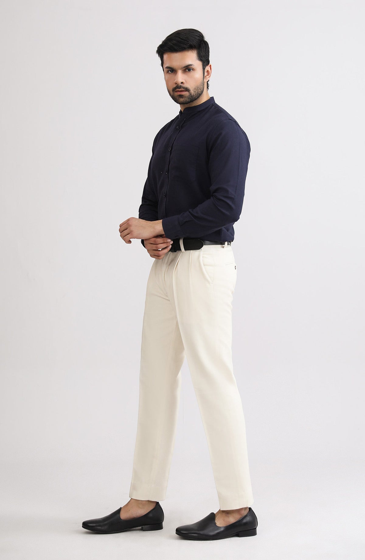 Band Collar Shirt - SMSH202A425
