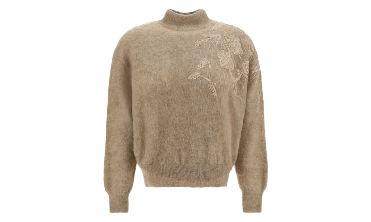 Wool Mohair Blend Embellished Sweater WMNS "Warm Brown" BRUN2594