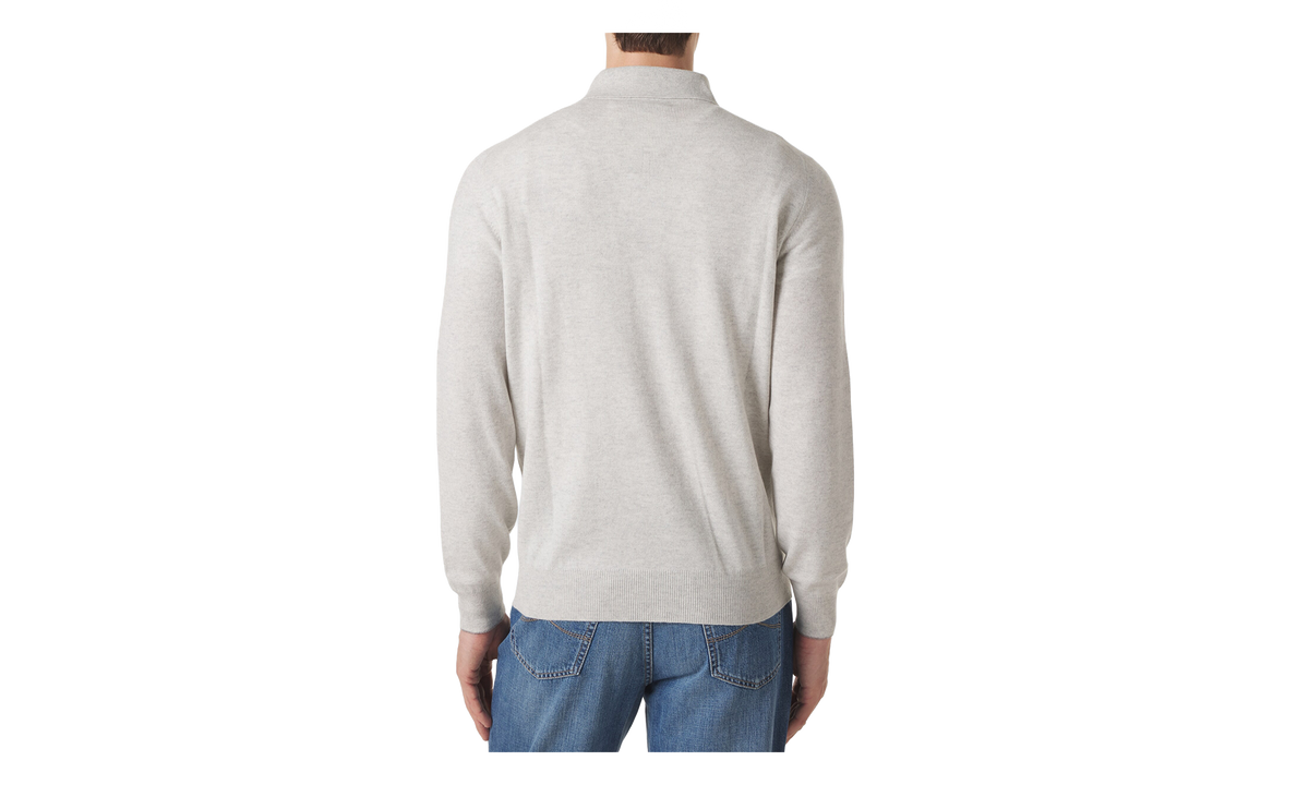 Cotton Polo Sweater "Fog" BRUN2293