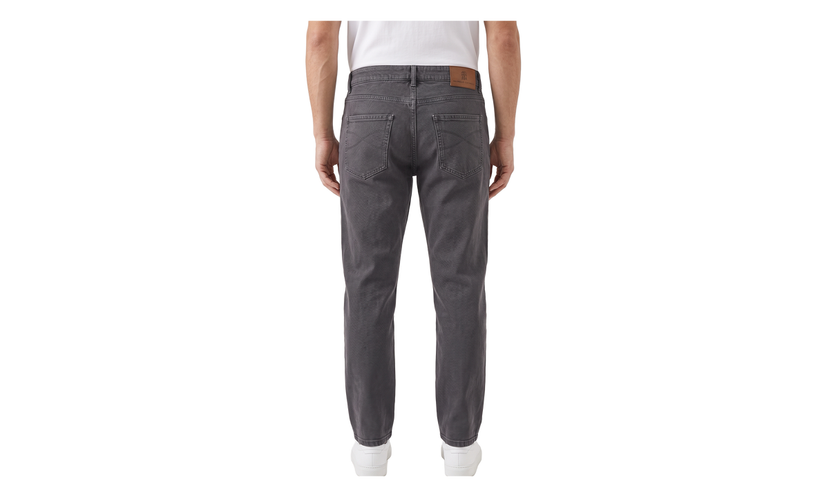 100% Cotton 5 Pocket Leisure Fit Denim Pants "Board" BRUN2217
