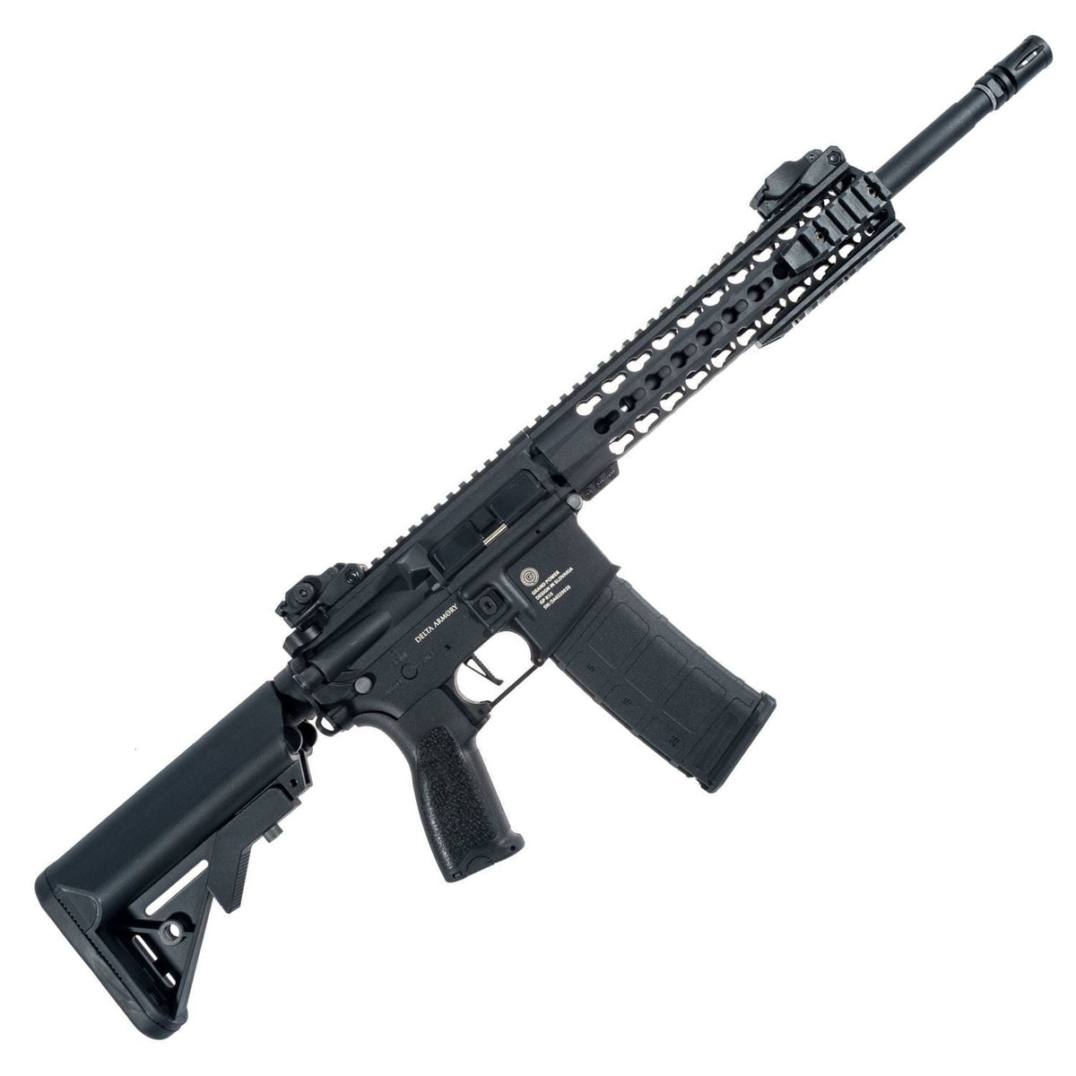 Delta Armory Grand Power AR15 KeyMod 10'' Charlie  PIL SARJ SET Airsoft Tüfek / Siyah DA-GP-C04