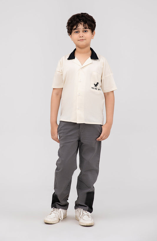 Boys Contrast Collar Shirt - BW710125