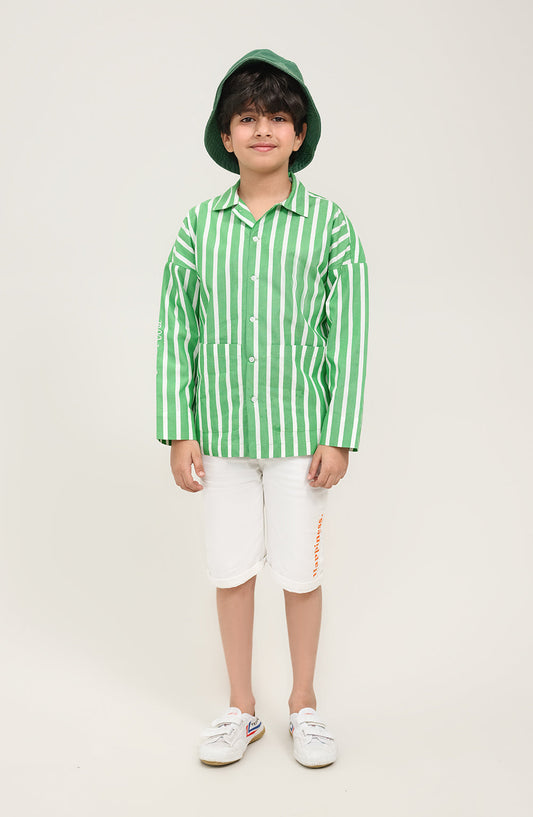 Boys Striper Oversized Shirt - BWS700125
