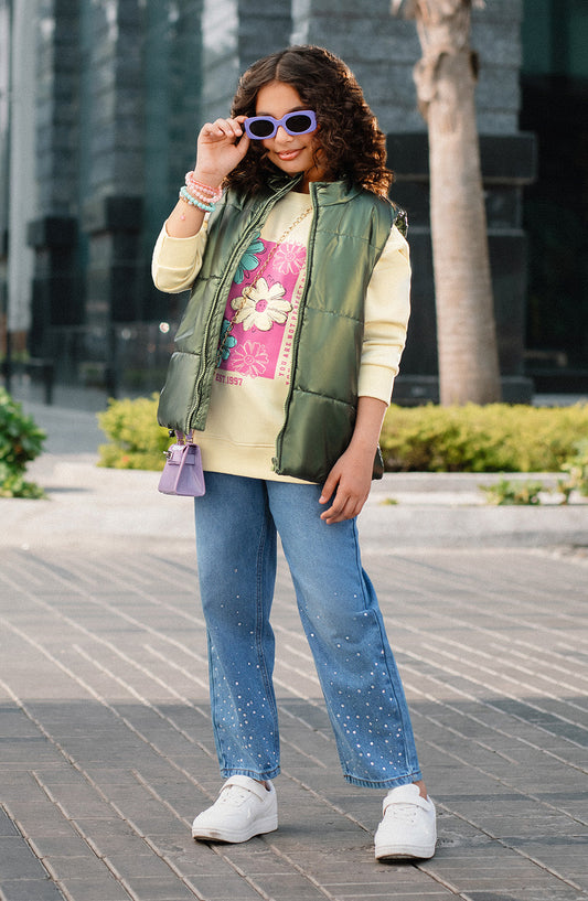 Girls Sleeveless Jacket - GJ605A425