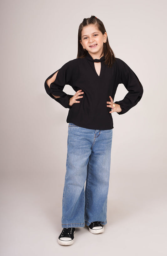 Girls Cut-Out Sleeve Shirt - GWT705125