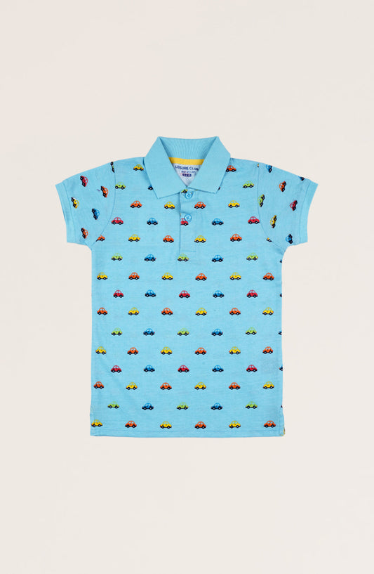 Boys Car Print Polo - IBKP702125