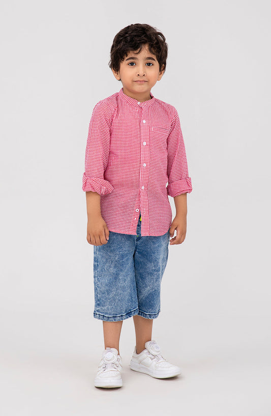 Boys Pin Check Shirt - IBW702125