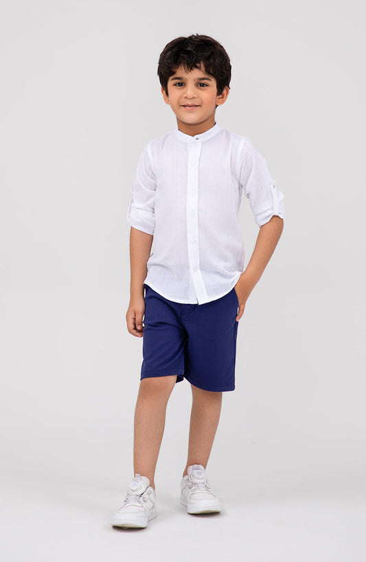 Boys White & Blue Co-ord Set - IBWSU700125