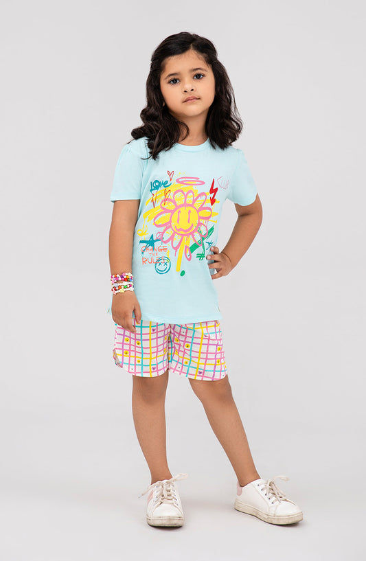 Girls Graffiti Print Co-Ord Set - IGSU708325