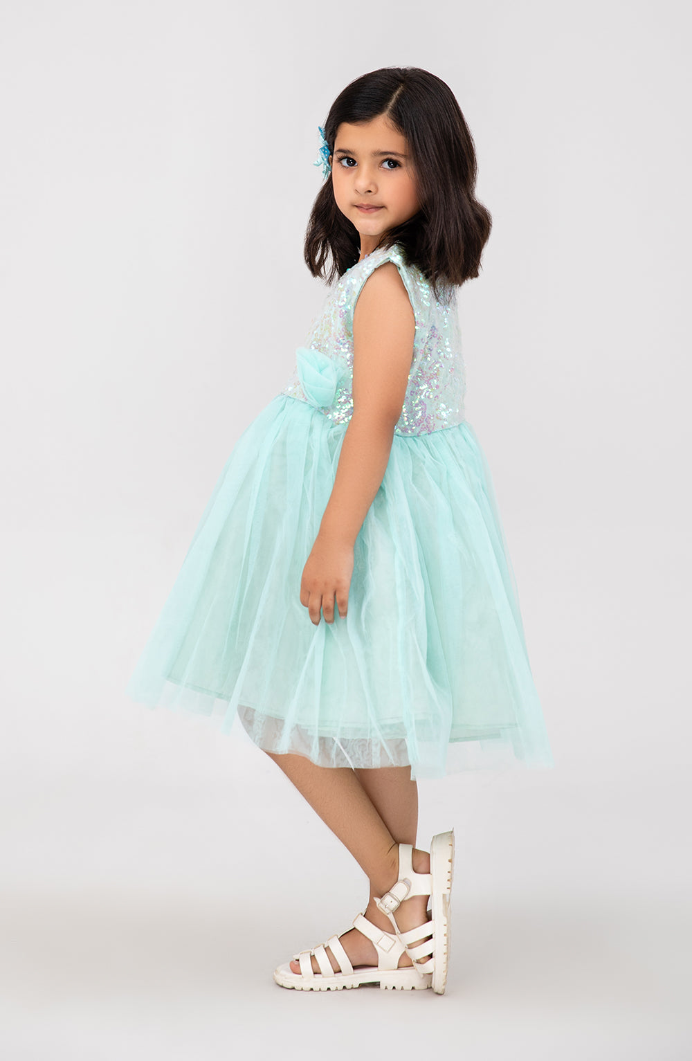 Girls Aqua Party Dress - IGWD703125