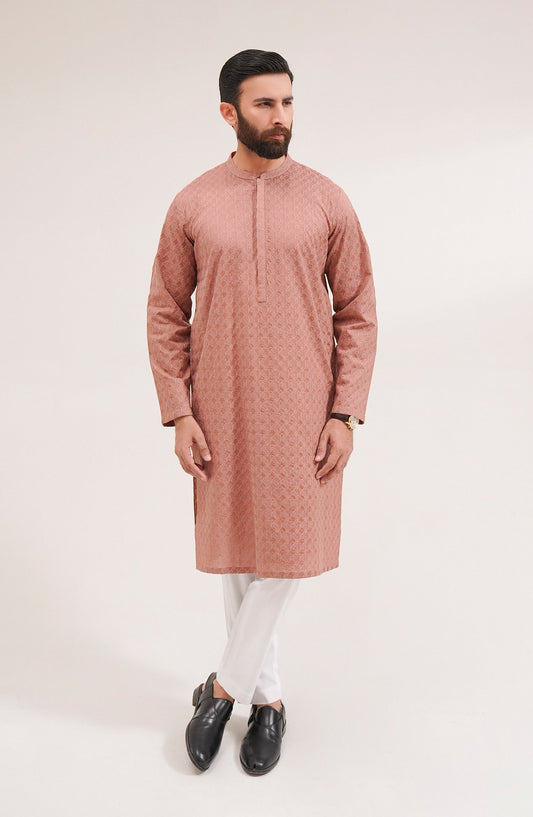 Men's Embroidered Kurta - SMK705125