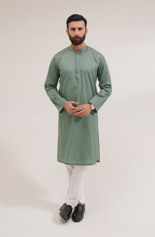 Men's Embroidered Kurta - SMK710125