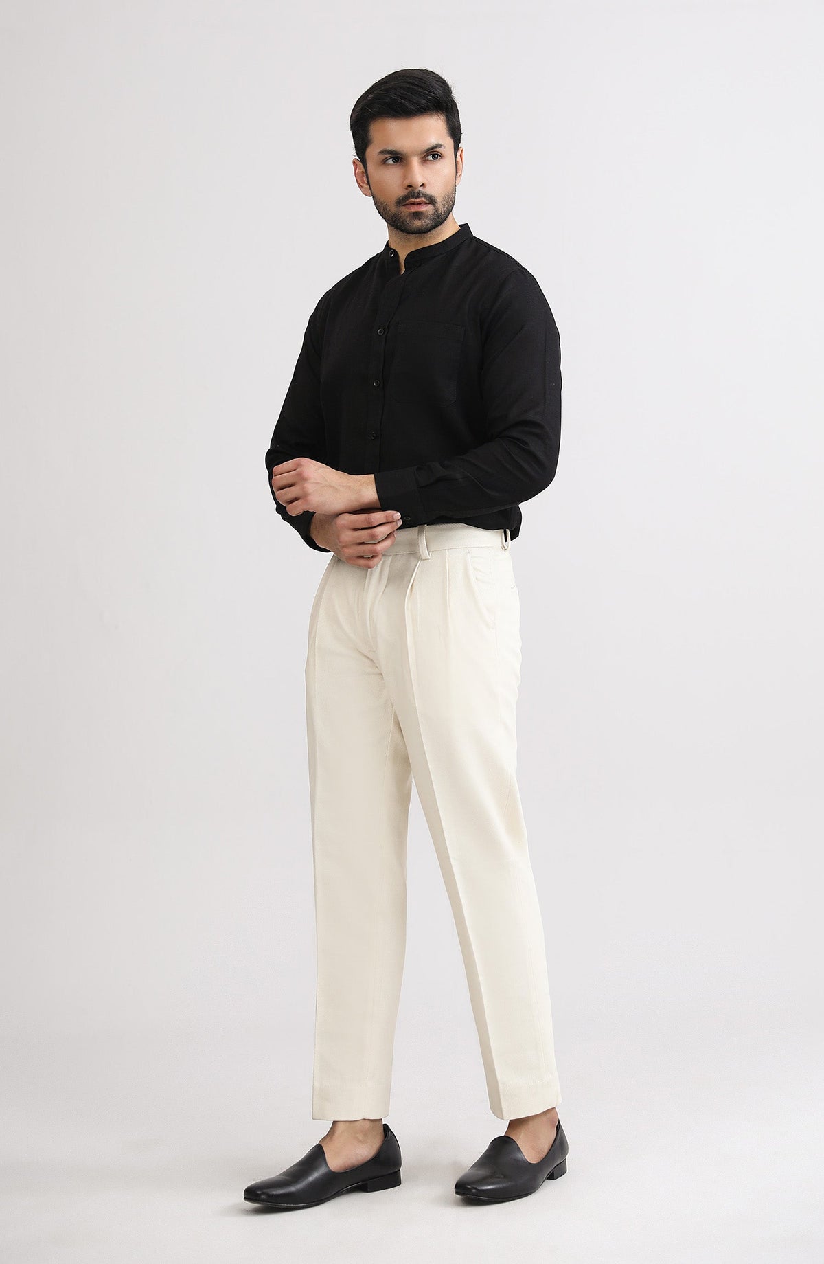 Band Collar Shirt - SMSH200A425