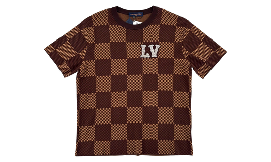 Cotton Damier Crewneck with Crystal LV Patch "Sienna" 1AFIUP