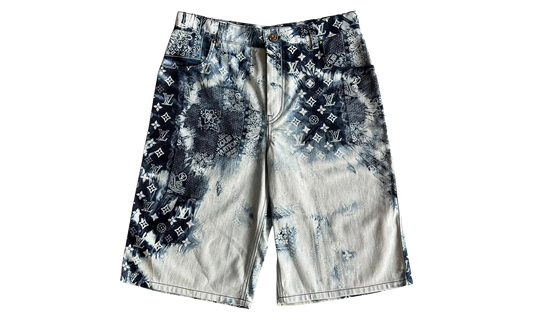 Monogram Bandana Baggy Fit Denim Shorts "Indigo / White" 1AA84U