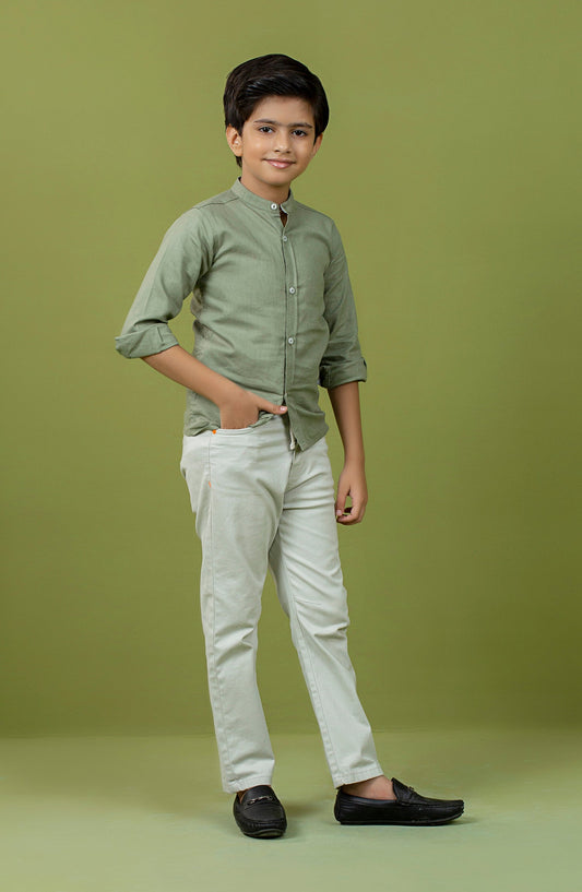 Band Collar Shirt - IBW502324