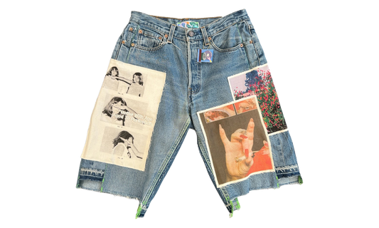 Mitzvah Triple-Wide Long Denim Short "Indigo" BWA281