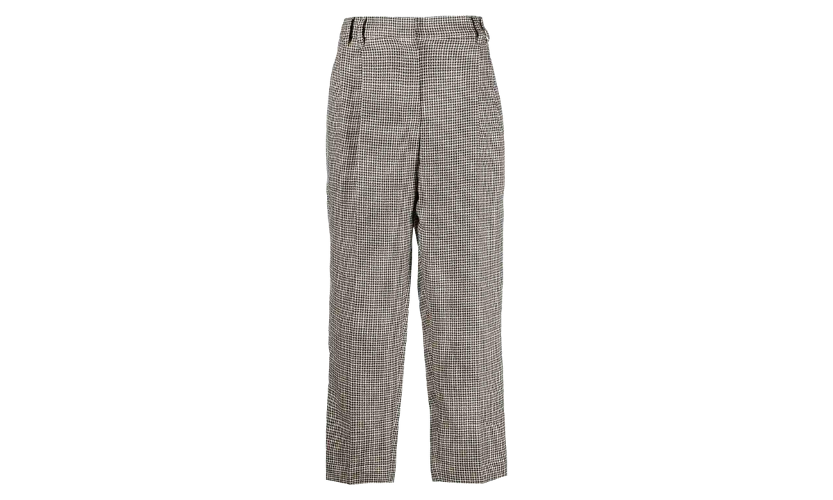 Houndstooth Wide-Leg Trousers WMNS "Beige" BRUN2417