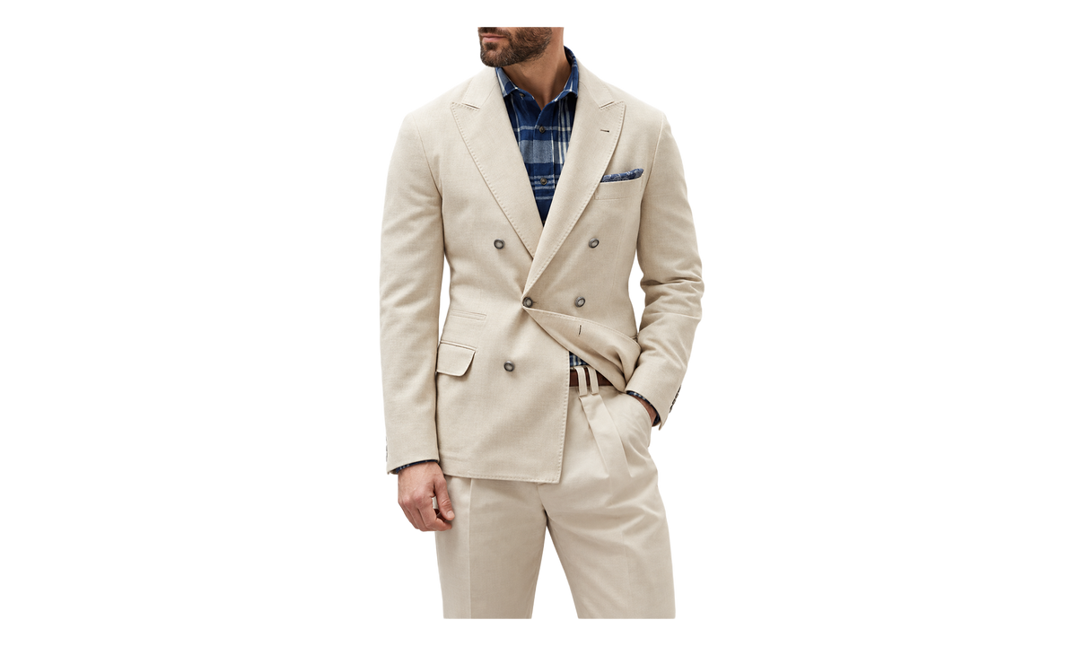 Wool Double Breasted Jacket "Sand" BRUN2385