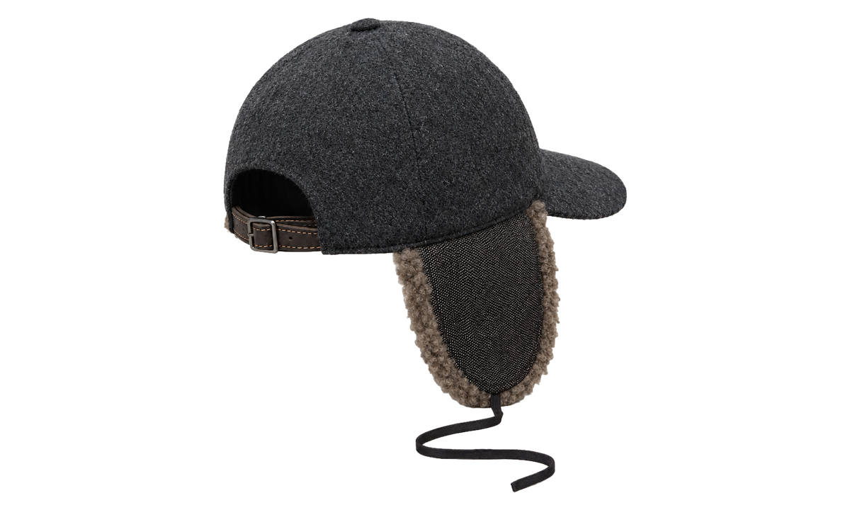 Wool Hat With Shearling Ear Flaps WMNS "Charcoal" BRUN2465