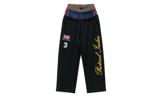 3 Layered Sweat Pants "Black" PI00044