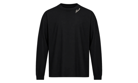 Script Oversized Long Sleeve Tee "Black" AM426JR011 0002
