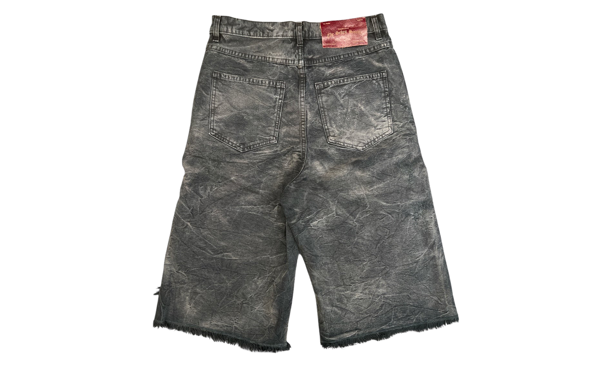 Studded Chopper Denim Short "Arctic Black" SKRT019