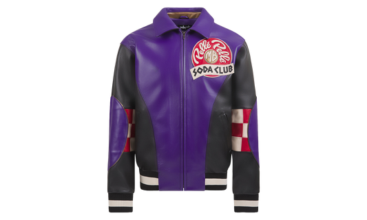 Checkered Soda Club Jacket "Purple / Black / Ivory" PP031