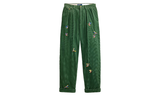 Whitman Embroidered Duck Pleated Corduroy Pant "Meadow Green" 710B26080002